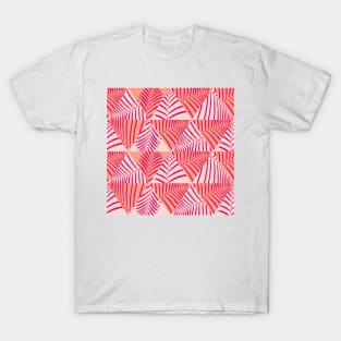 Palm Leaves And Geometric Forms Background Pattern Seamless T-Shirt